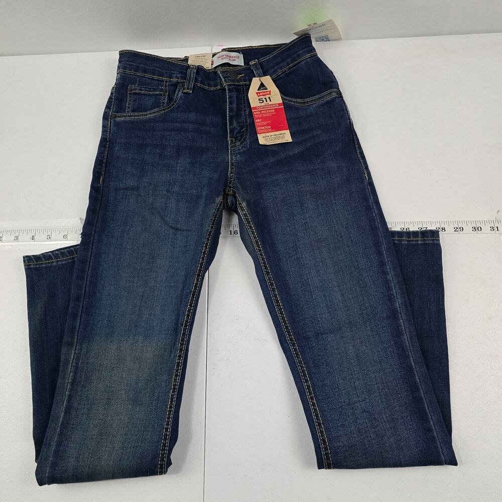 NWT Levi's 511 performance slim fit jeans 14 27x27 blue denim‎ 5078